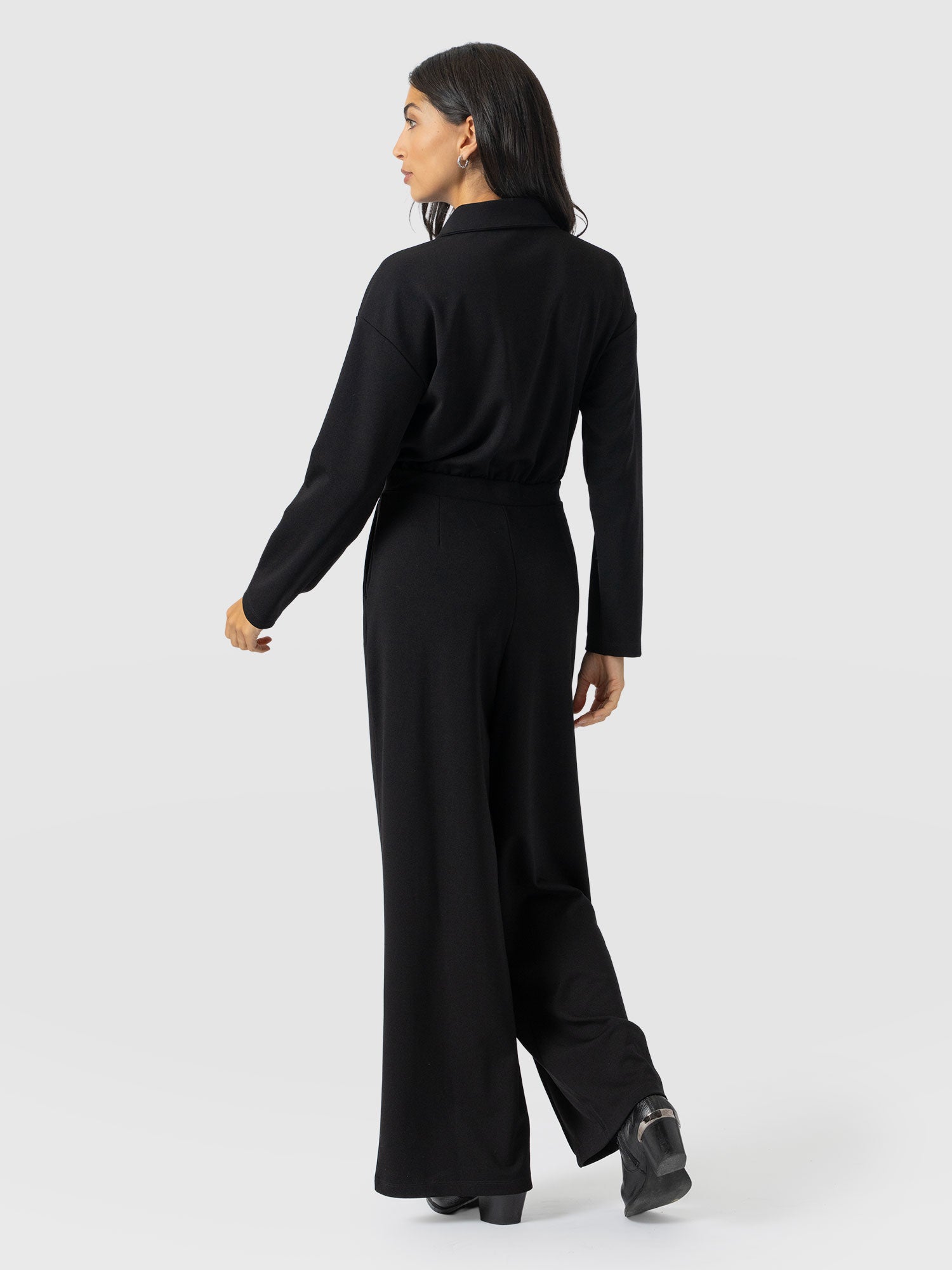 Keller Long Sleeve Jumpsuit - Black - Women's Jumpsuits | Saint + Sofia® EU