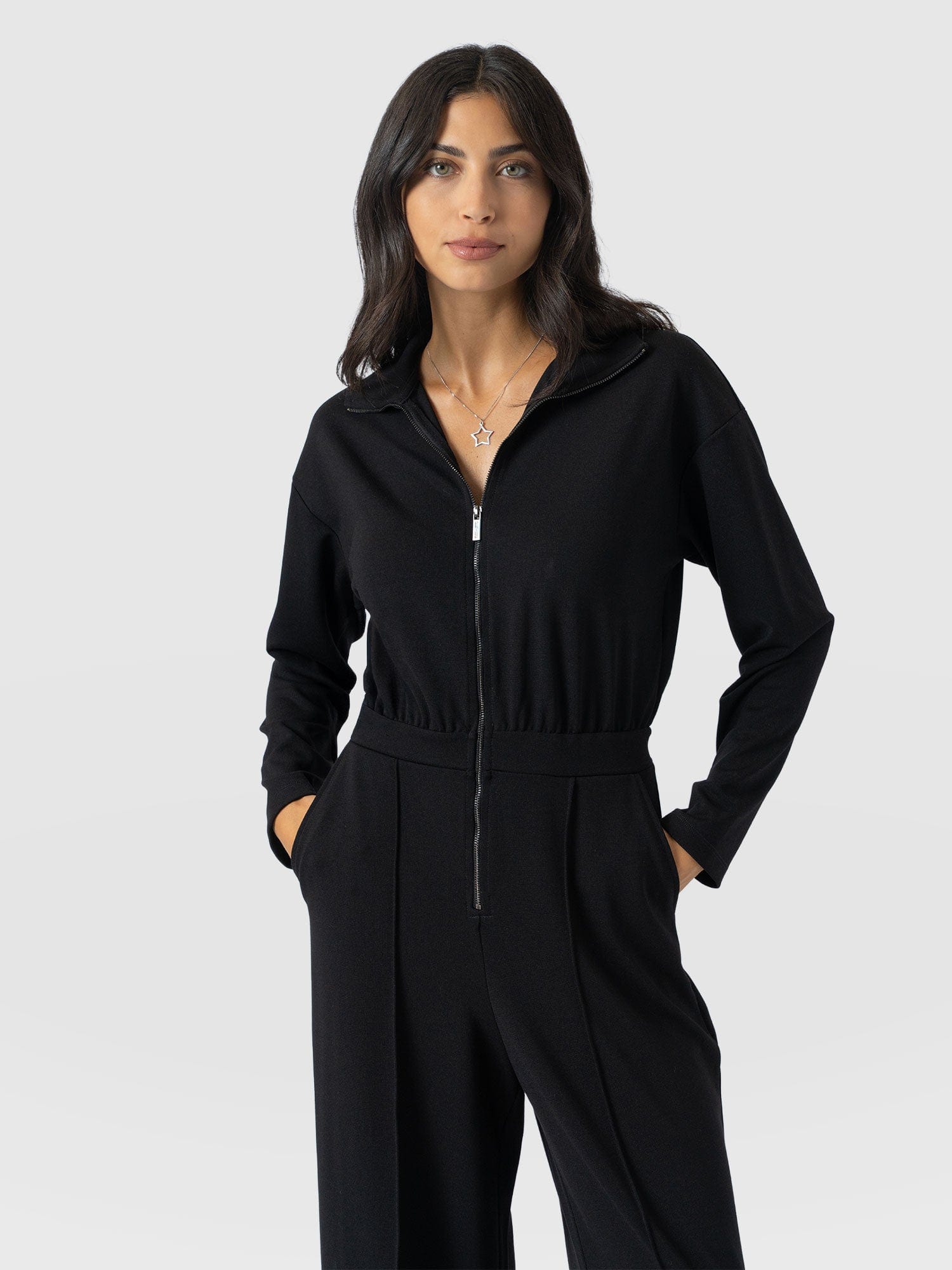 Keller Long Sleeve Jumpsuit - Black - Women's Jumpsuits | Saint + Sofia® EU