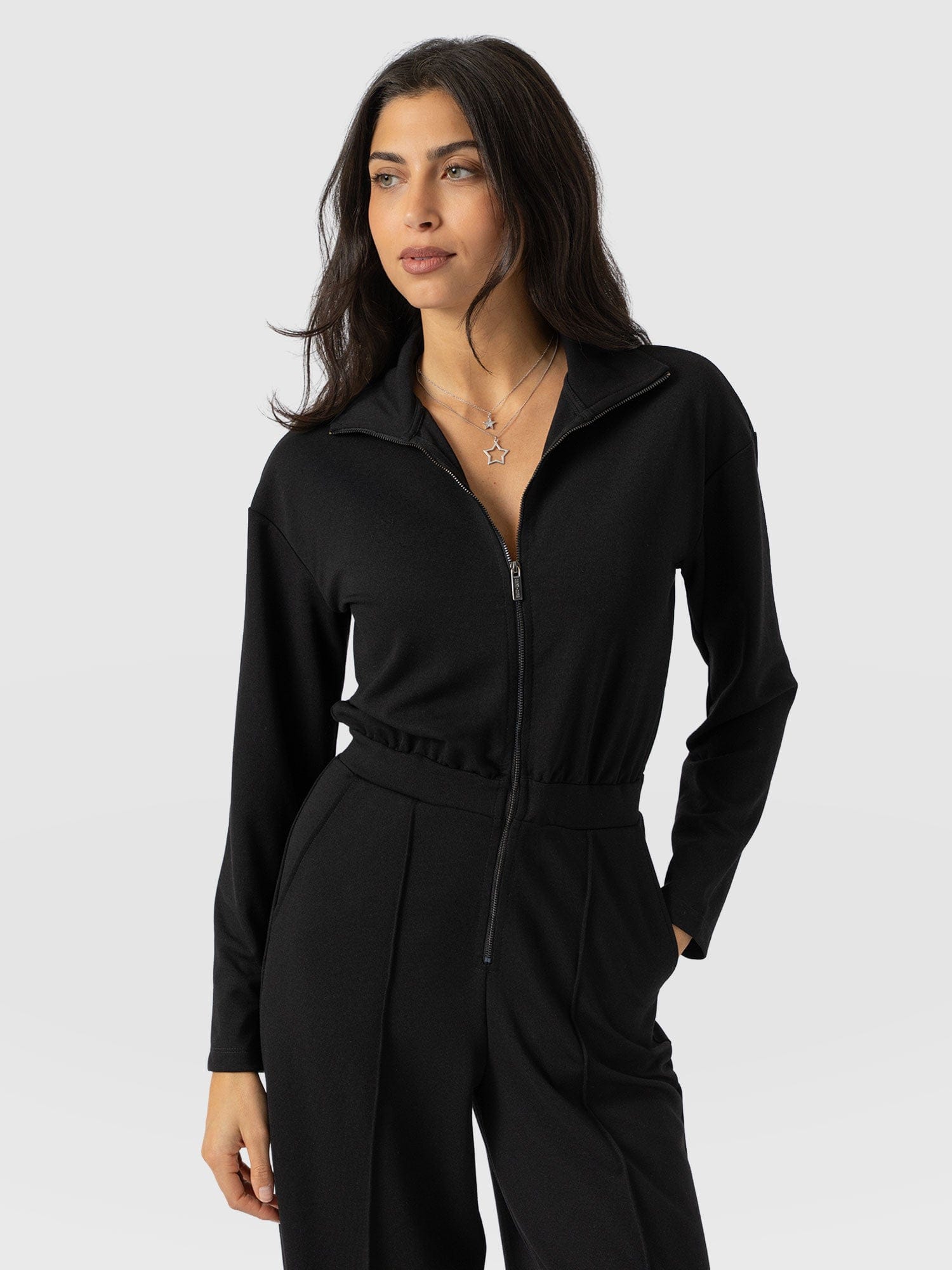 Keller Long Sleeve Jumpsuit - Black - Women's Jumpsuits | Saint + Sofia® EU