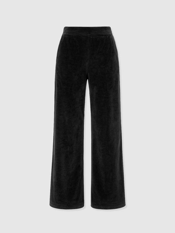 Keller Wide Leg Pant - Black Velvet - Women's Trousers | Saint + Sofia® EU
