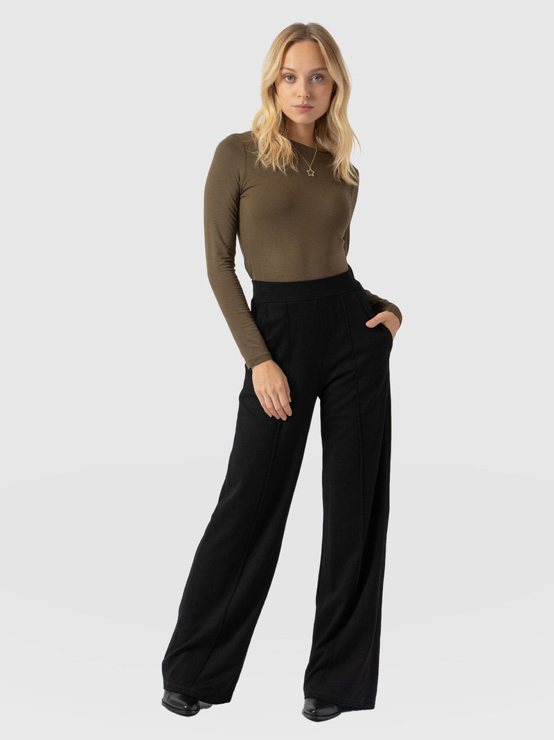 Keller Wide Leg Pant Black - Women's Trousers | Saint + Sofia® EU