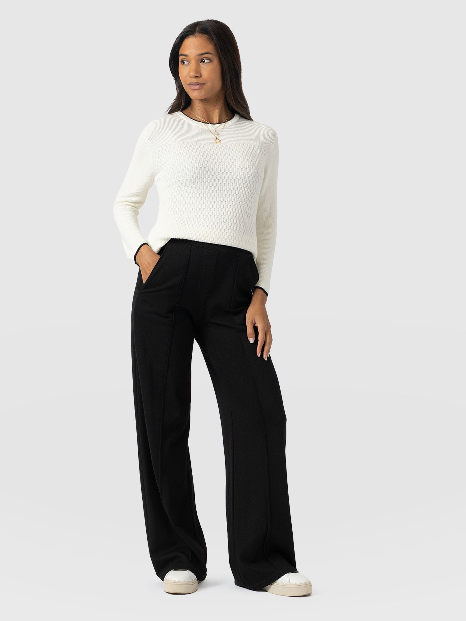 Keller Wide Leg Pant Black - Women's Trousers | Saint + Sofia® EU