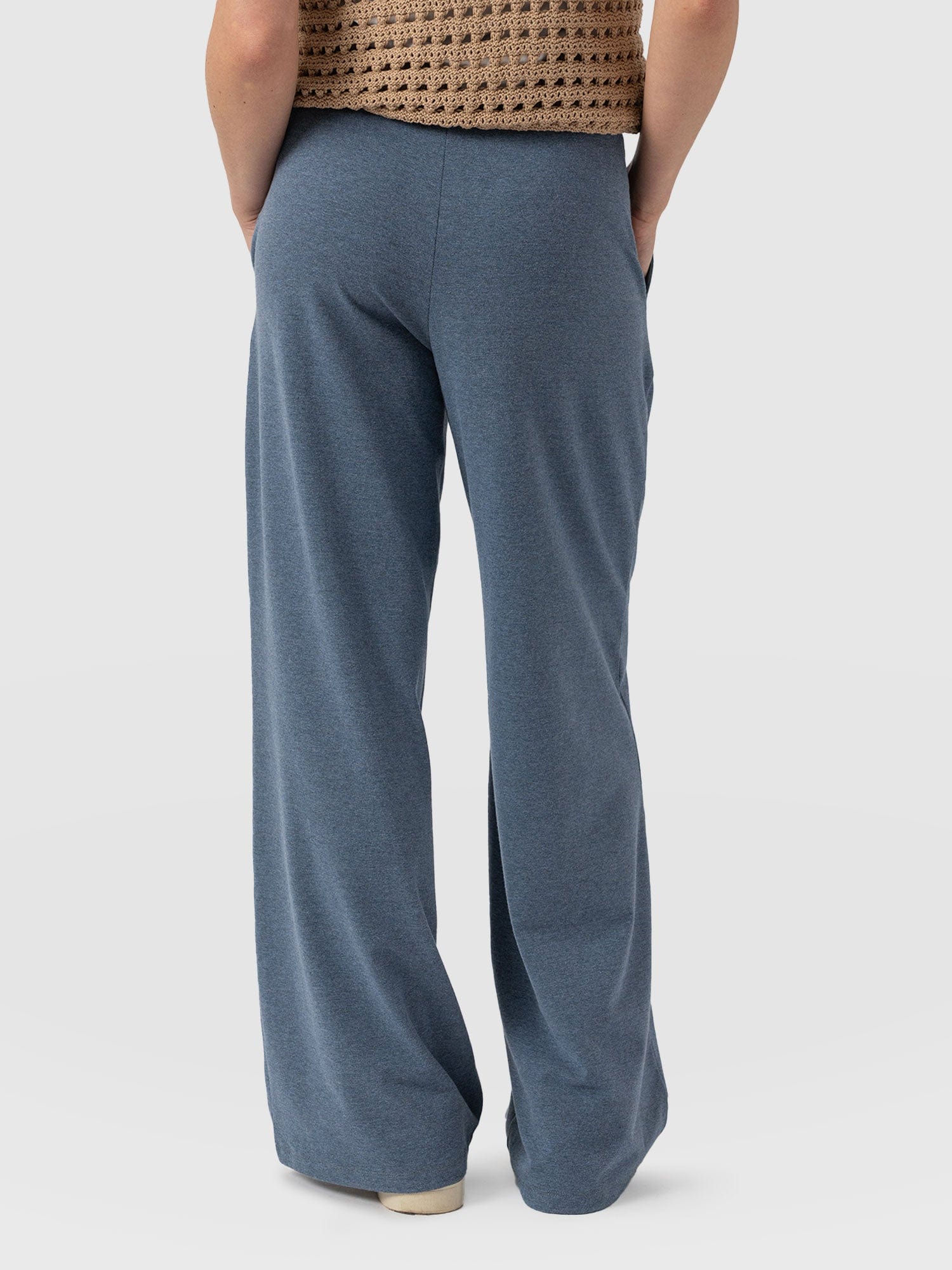 Keller Wide Leg Pant Blue Melange - Women's Trousers | Saint + Sofia® EU