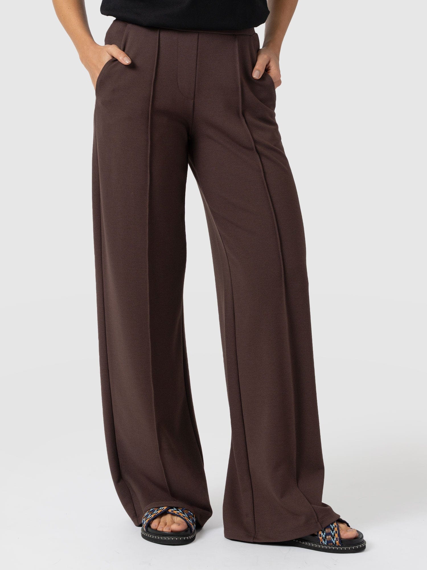 Keller Wide Leg Pant - Brown - Women's Trousers | Saint + Sofia® EU