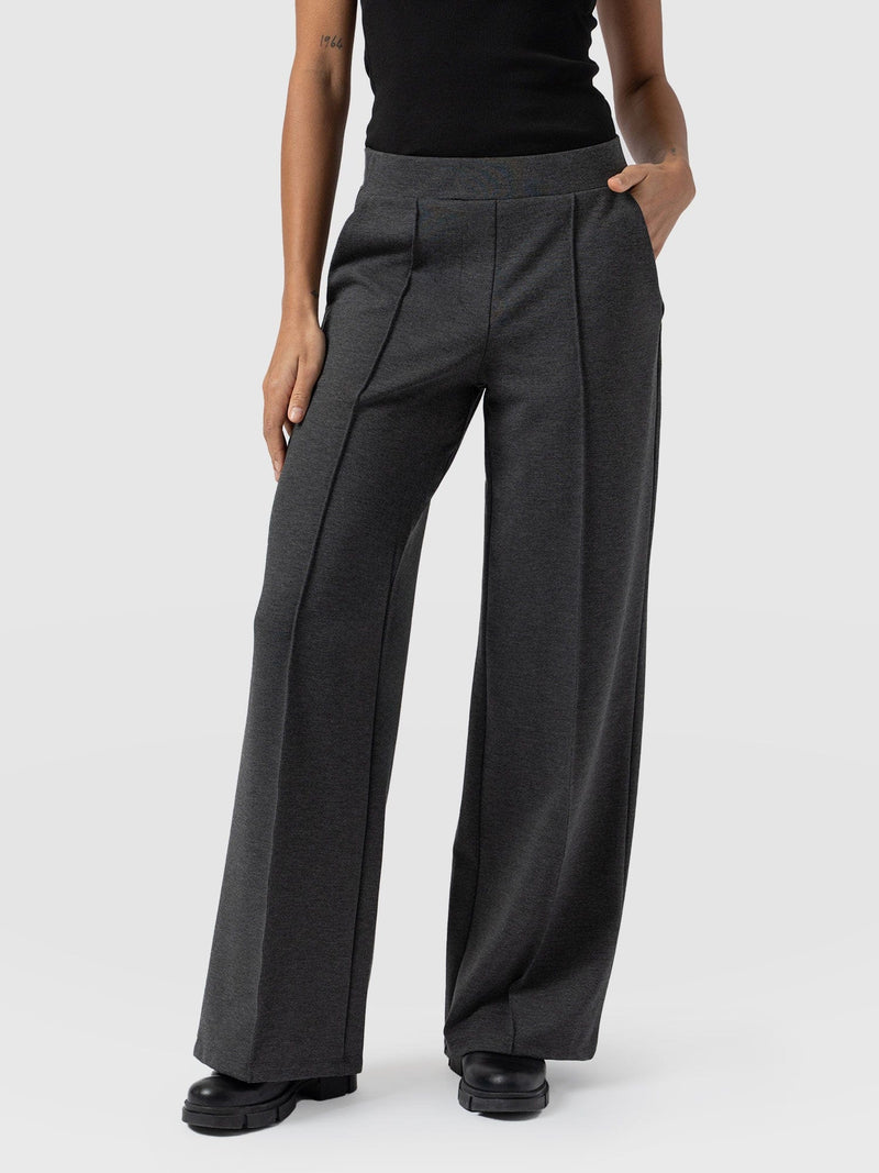 Keller Wide Leg Pant Charcoal - Women's Trousers | Saint + Sofia® EU