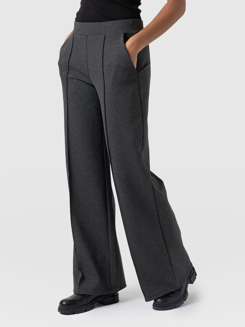 Keller Wide Leg Pant Charcoal - Women's Trousers | Saint + Sofia® EU