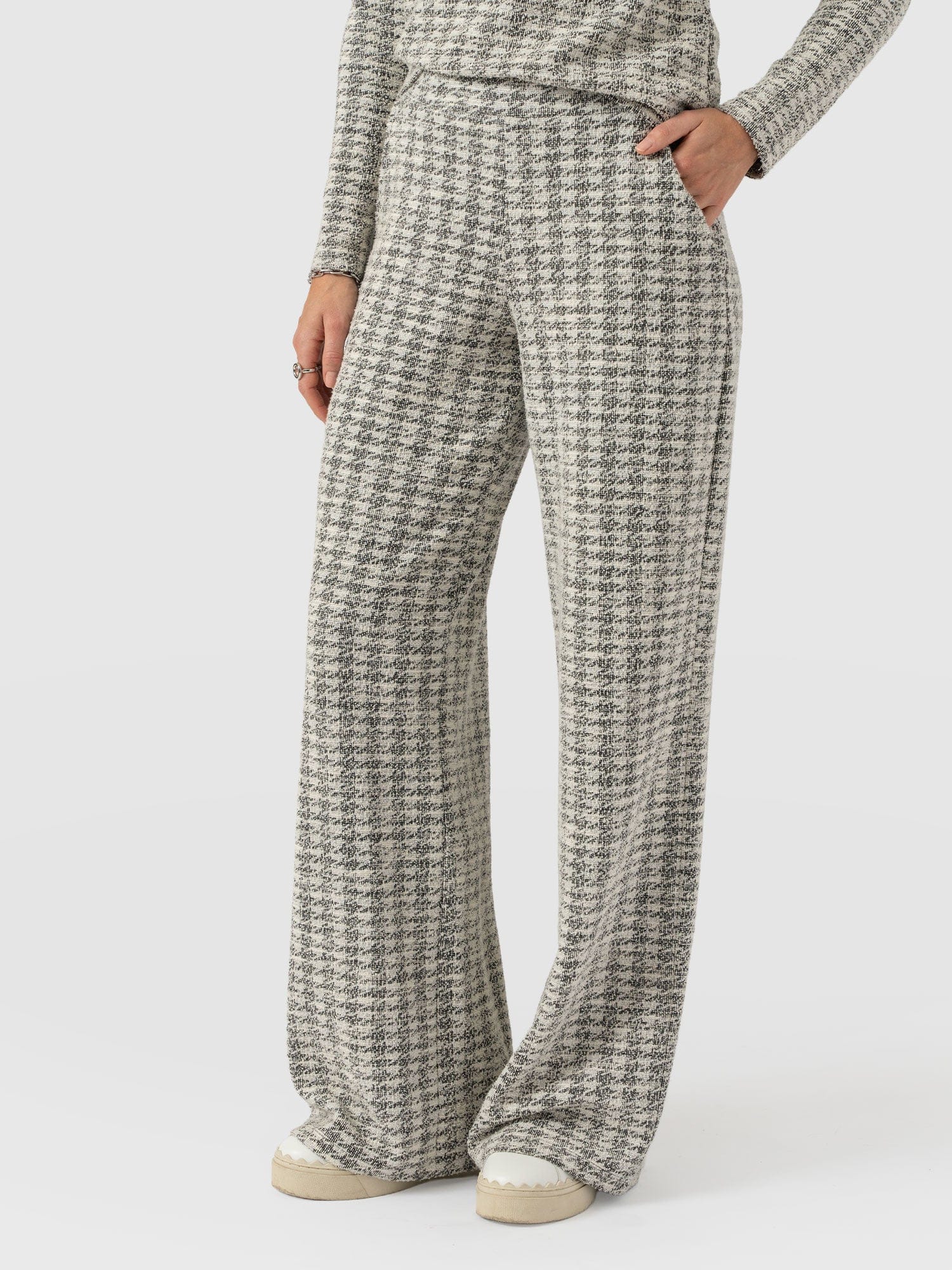 Keller Wide Leg Pant - Cream Boucle - Women's Trousers | Saint + Sofia® EU