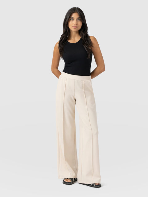 Keller Wide Leg Pant - Cream - Women's Trousers | Saint + Sofia® EU