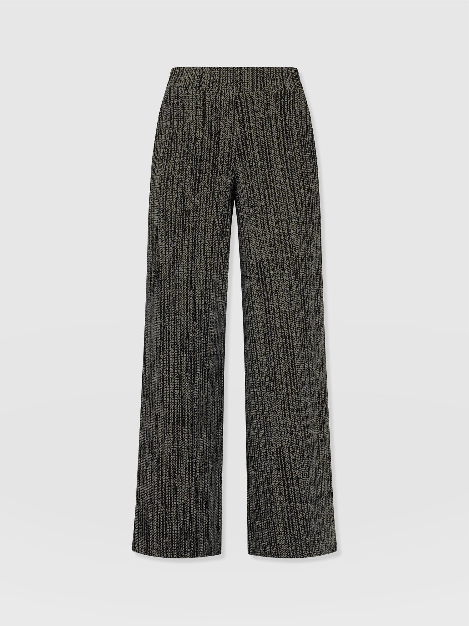 Keller Wide Leg Pant Green Texture - Women's Trousers | Saint + Sofia® EU
