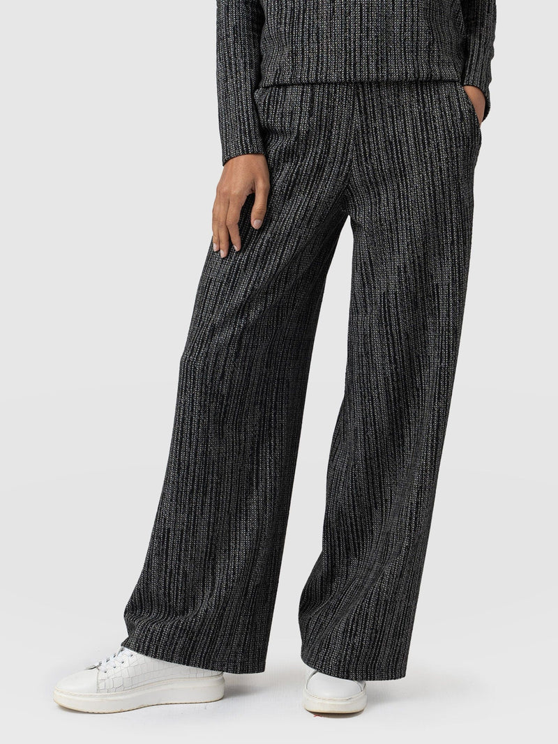 Keller Wide Leg Pant Grey/Black - Women's Trousers | Saint + Sofia® EU