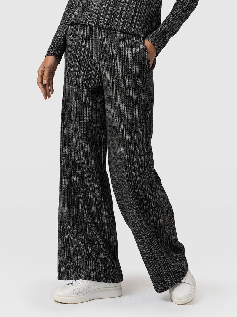 Keller Wide Leg Pant Grey/Black - Women's Trousers | Saint + Sofia® EU