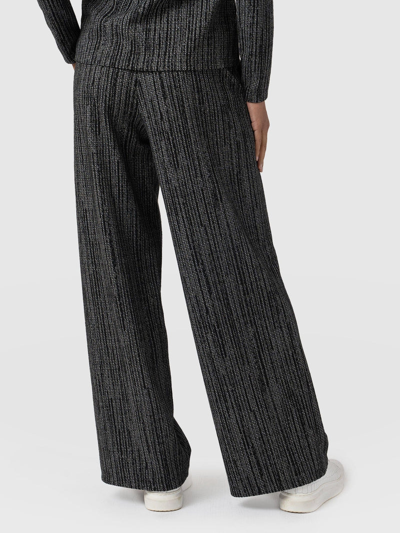 Keller Wide Leg Pant Grey/Black - Women's Trousers | Saint + Sofia® EU