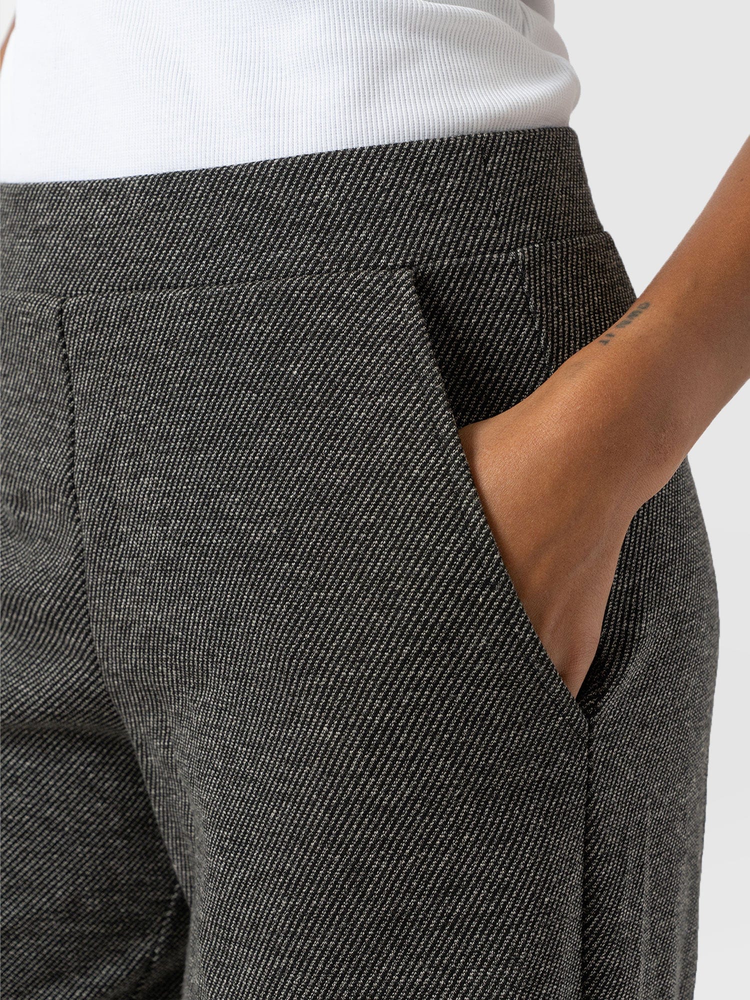 Keller Wide Leg Pant - Grey Twill - Women's Trousers | Saint + Sofia® EU