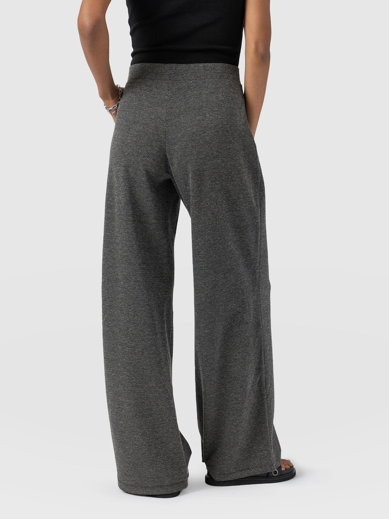 Keller Wide Leg Pant - Grey Twill - Women's Trousers | Saint + Sofia® EU