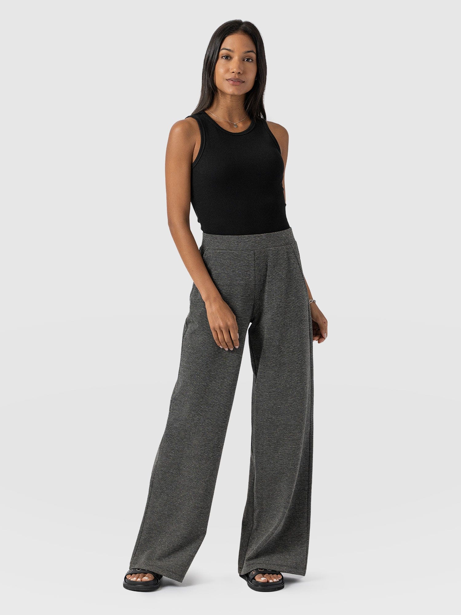 Keller Wide Leg Pant - Grey Twill - Women's Trousers | Saint + Sofia® EU