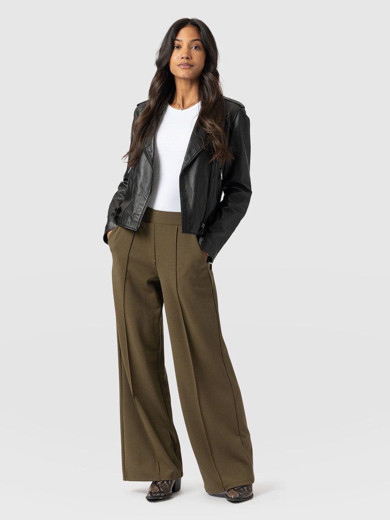 Keller Wide Leg Pant Khaki - Women's Trousers | Saint + Sofia® EU