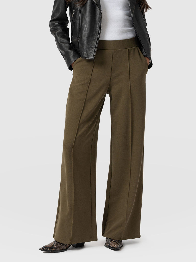 Keller Wide Leg Pant Khaki - Women's Trousers | Saint + Sofia® EU