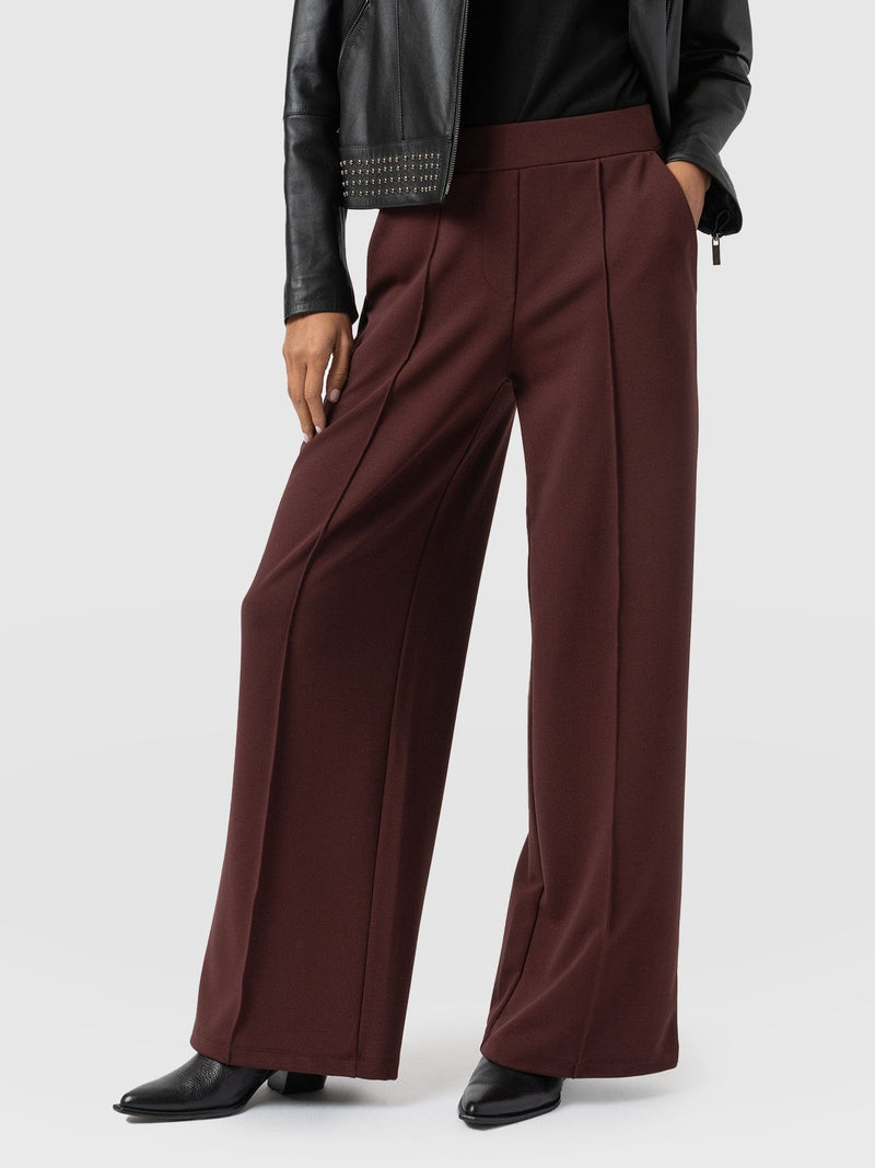 Keller Wide Leg Pant Maroon - Women's Trousers | Saint + Sofia® EU