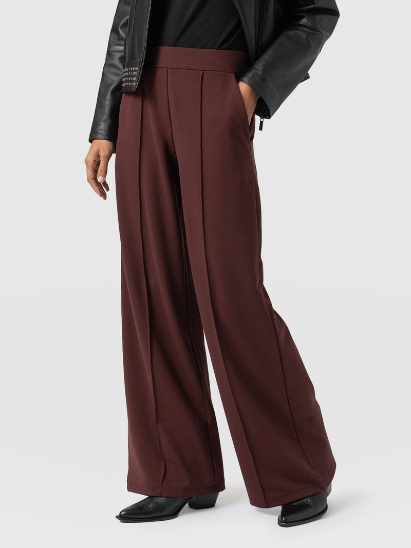 Keller Wide Leg Pant Maroon - Women's Trousers | Saint + Sofia® EU