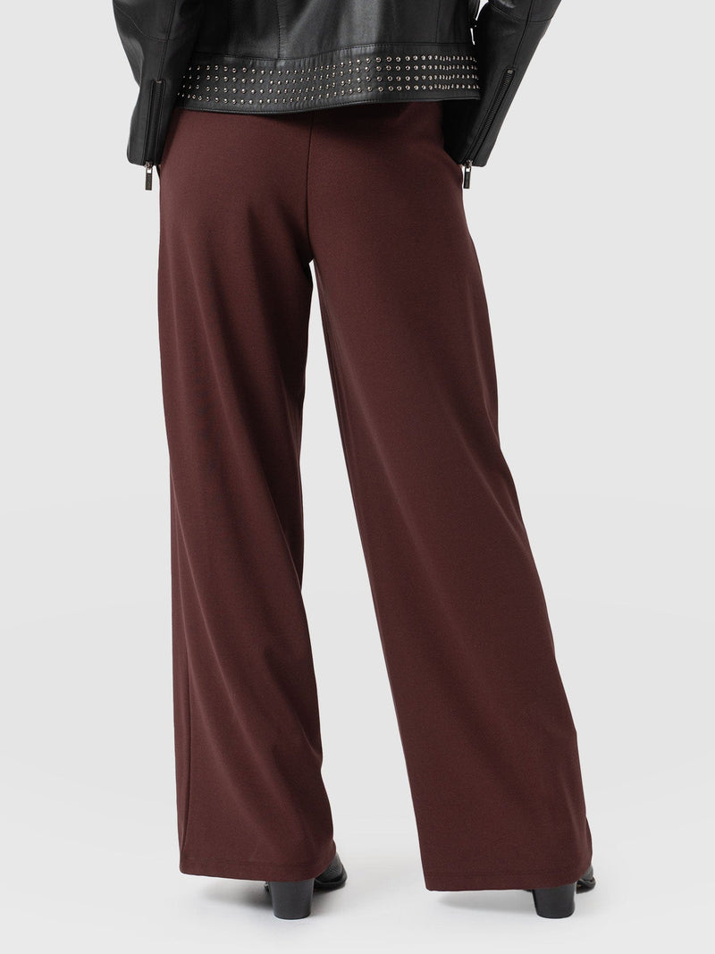 Keller Wide Leg Pant Maroon - Women's Trousers | Saint + Sofia® EU