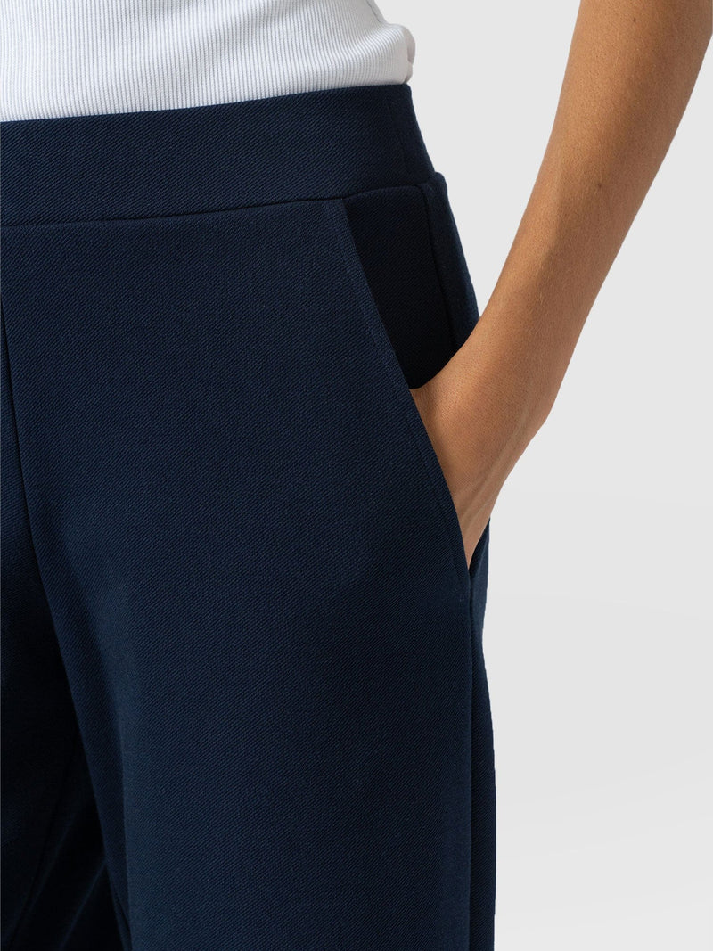 Keller Wide Leg Pant - Navy Twill - Women's Trousers | Saint + Sofia® EU