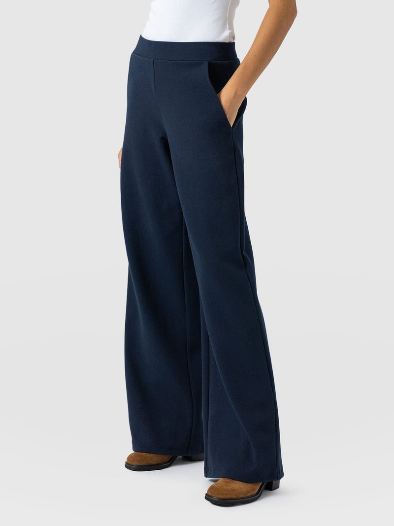 Keller Wide Leg Pant - Navy Twill - Women's Trousers | Saint + Sofia® EU