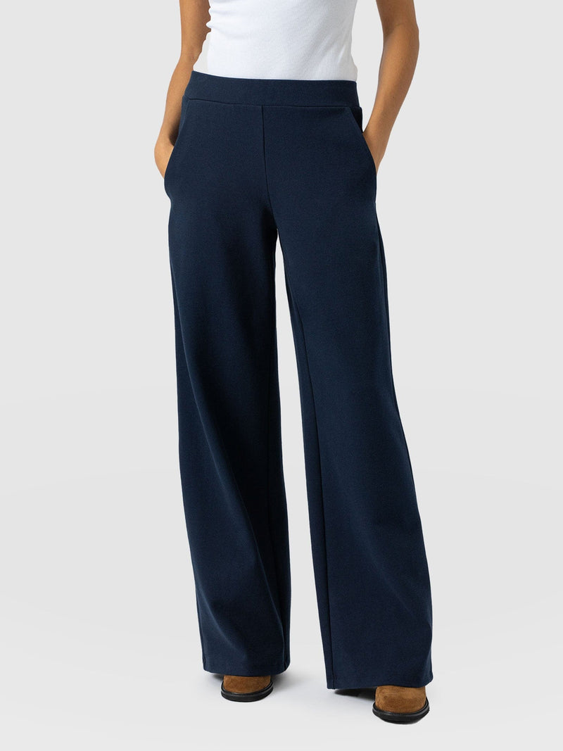 Keller Wide Leg Pant - Navy Twill - Women's Trousers | Saint + Sofia® EU
