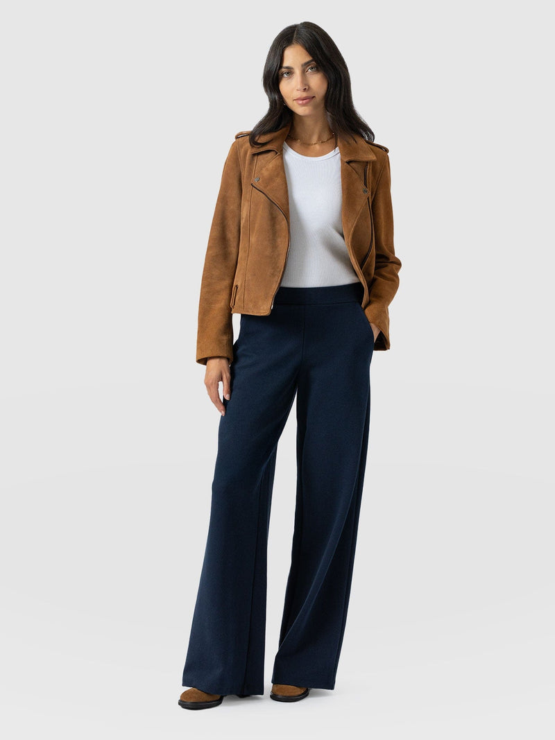Keller Wide Leg Pant - Navy Twill - Women's Trousers | Saint + Sofia® EU
