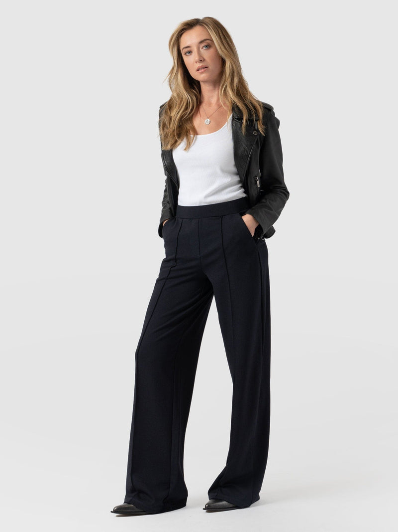 Keller Wide Leg Pant Navy - Women's Trousers | Saint + Sofia® EU