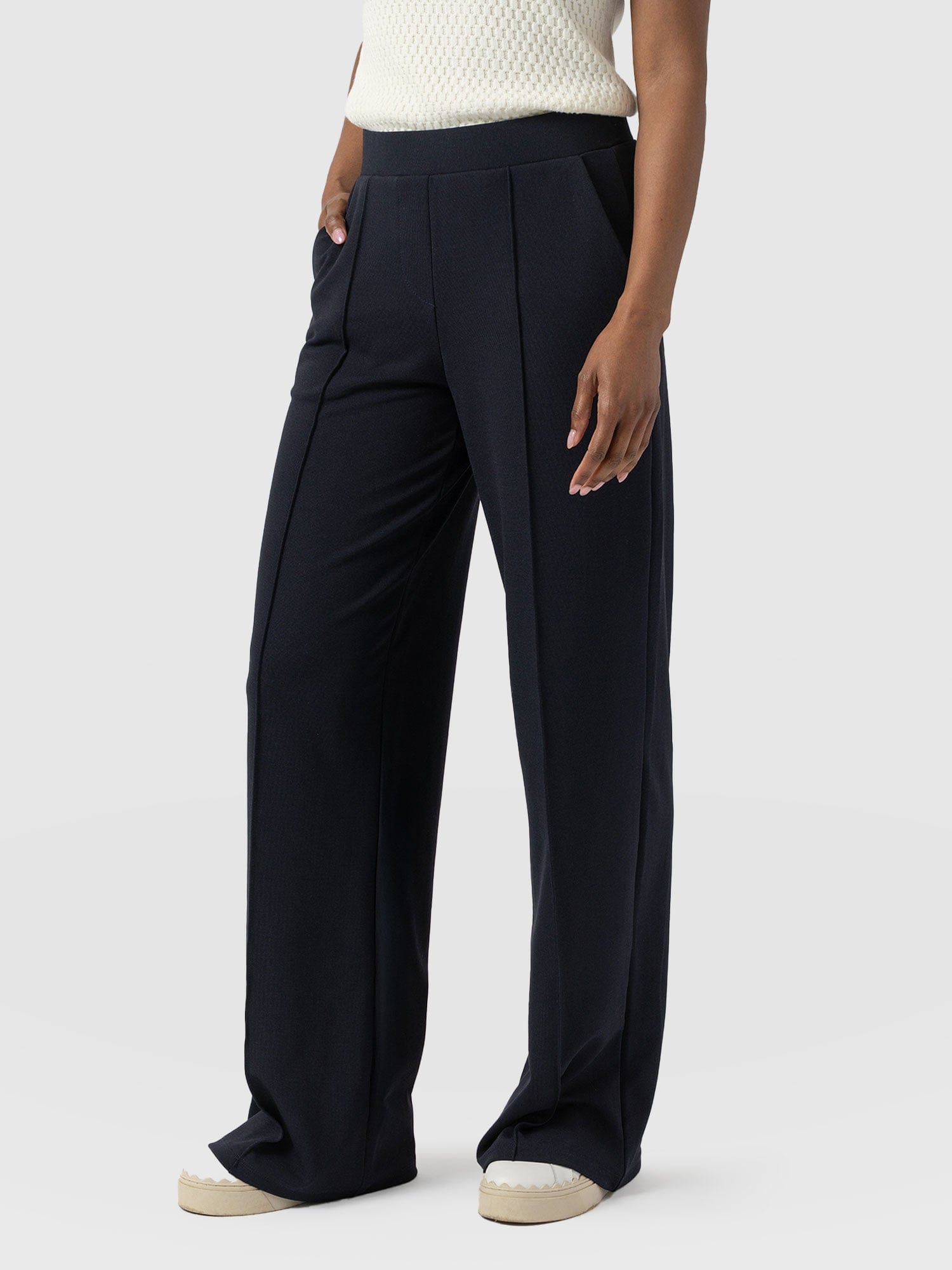 Keller Wide Leg Pant Navy - Women's Trousers | Saint + Sofia® EU