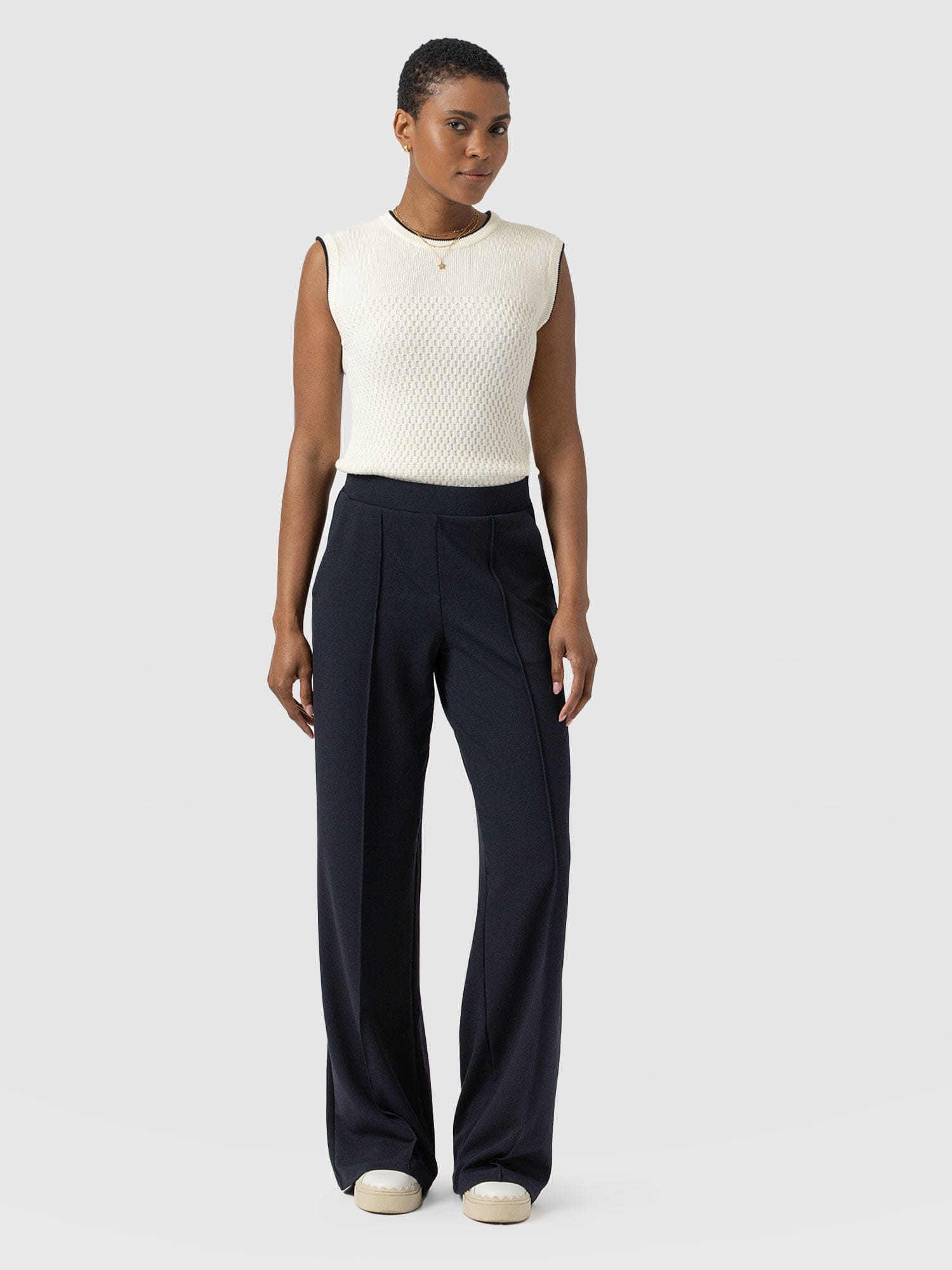 Keller Wide Leg Pant Navy - Women's Trousers | Saint + Sofia® EU
