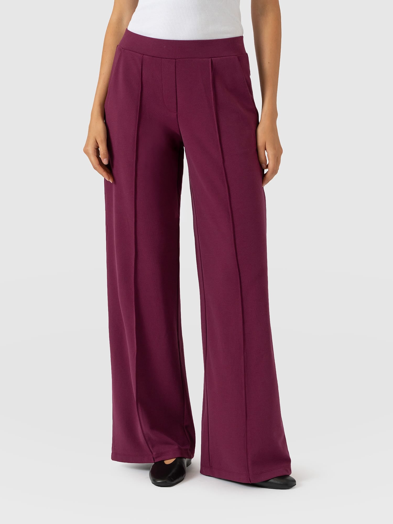 Keller Wide Leg Pant - Plum - Women's Trousers | Saint and Sofia® EU