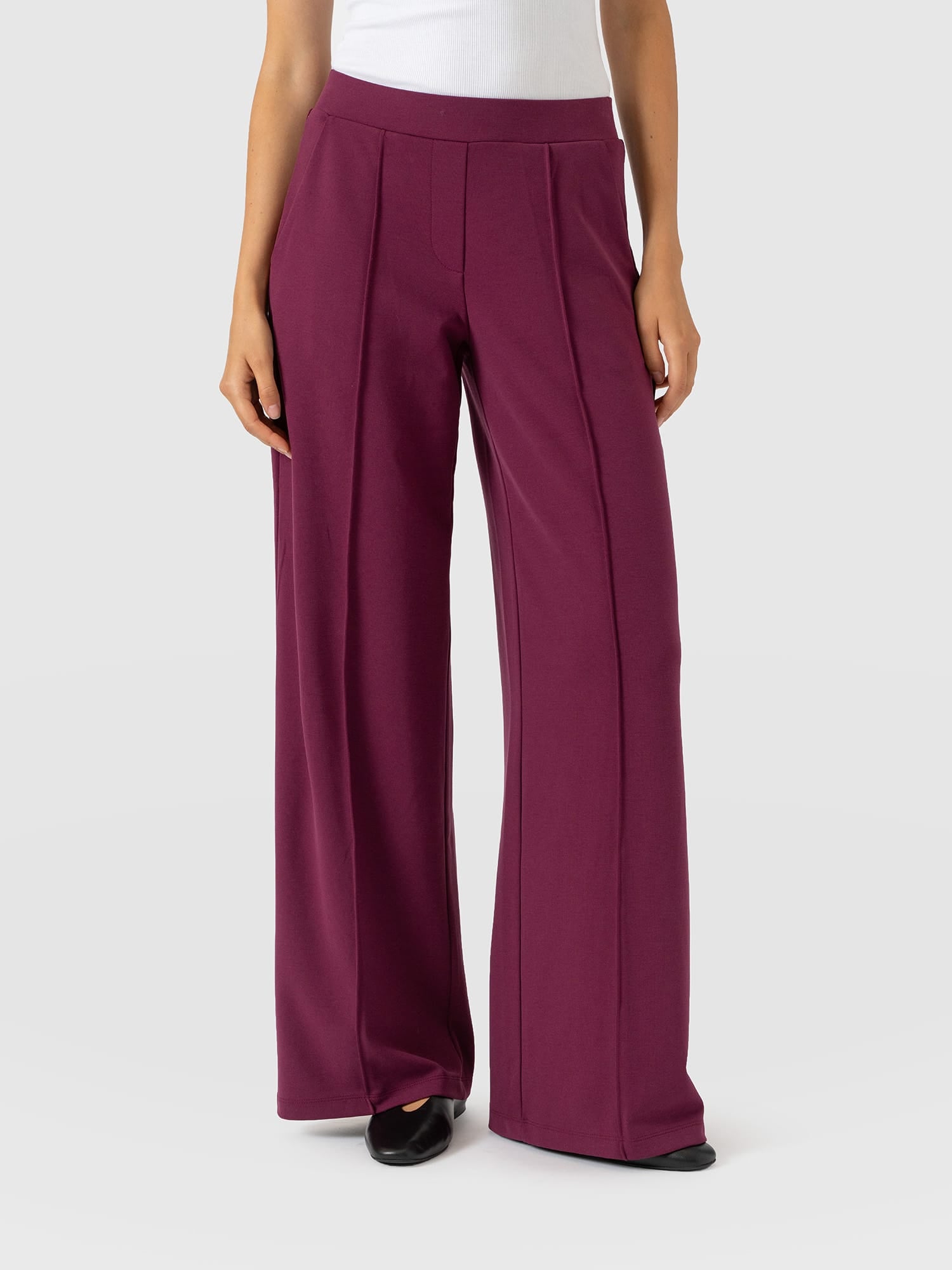 Keller Wide Leg Pant - Plum - Women's Trousers | Saint and Sofia® EU