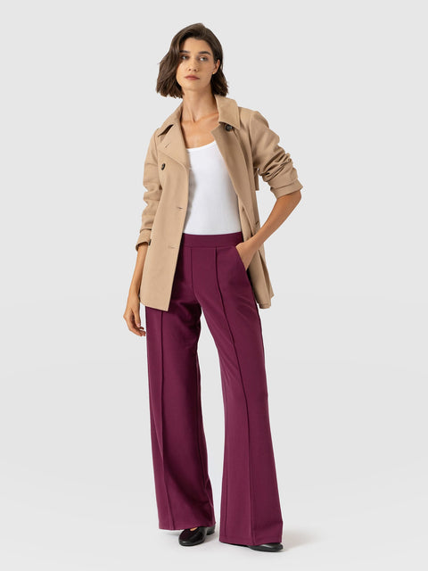 Keller Wide Leg Pant - Plum - Women's Trousers | Saint and Sofia® EU