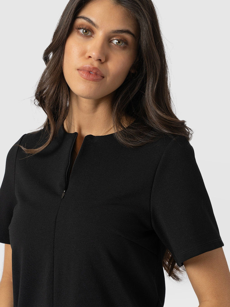 Keller Zip Up Tee Black - Women's T-Shirts | Saint + Sofia® EU