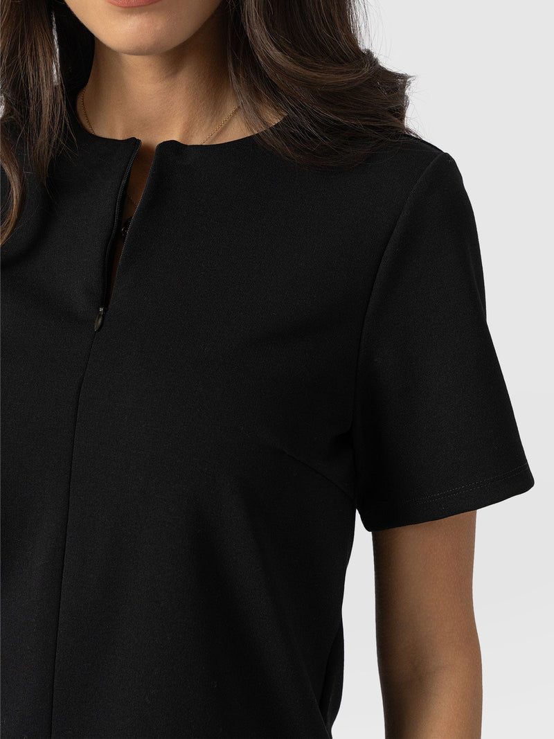 Keller Zip Up Tee Black - Women's T-Shirts | Saint + Sofia® EU