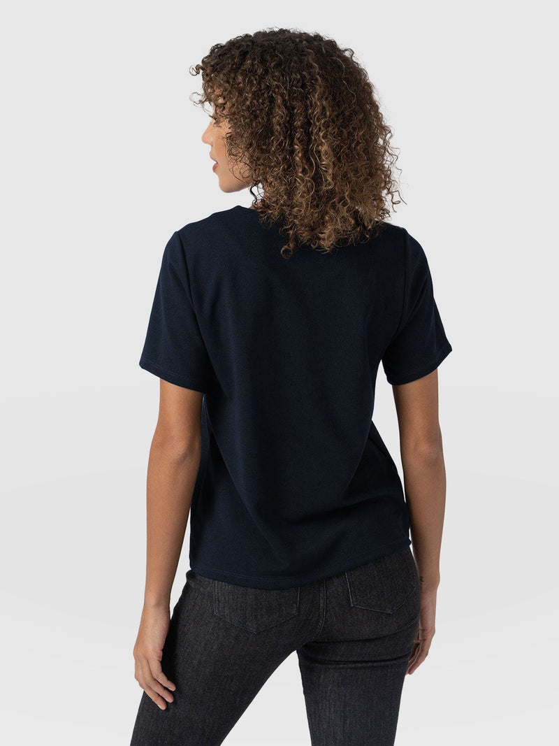 Keller Zip Up Tee Navy - Women's T-Shirts | Saint + Sofia® EU