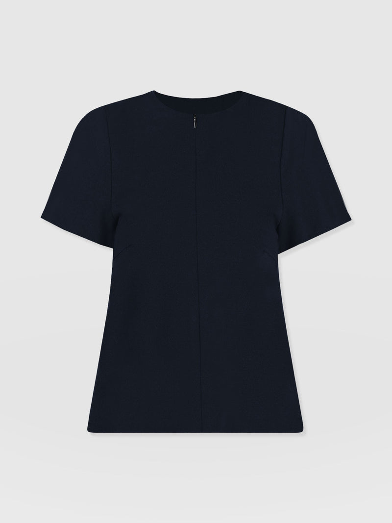 Keller Zip Up Tee Navy - Women's T-Shirts | Saint + Sofia® EU