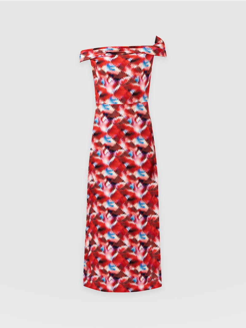Kelsea Midaxi Dress Red Marble - Women's Dresses | Saint + Sofia® UK