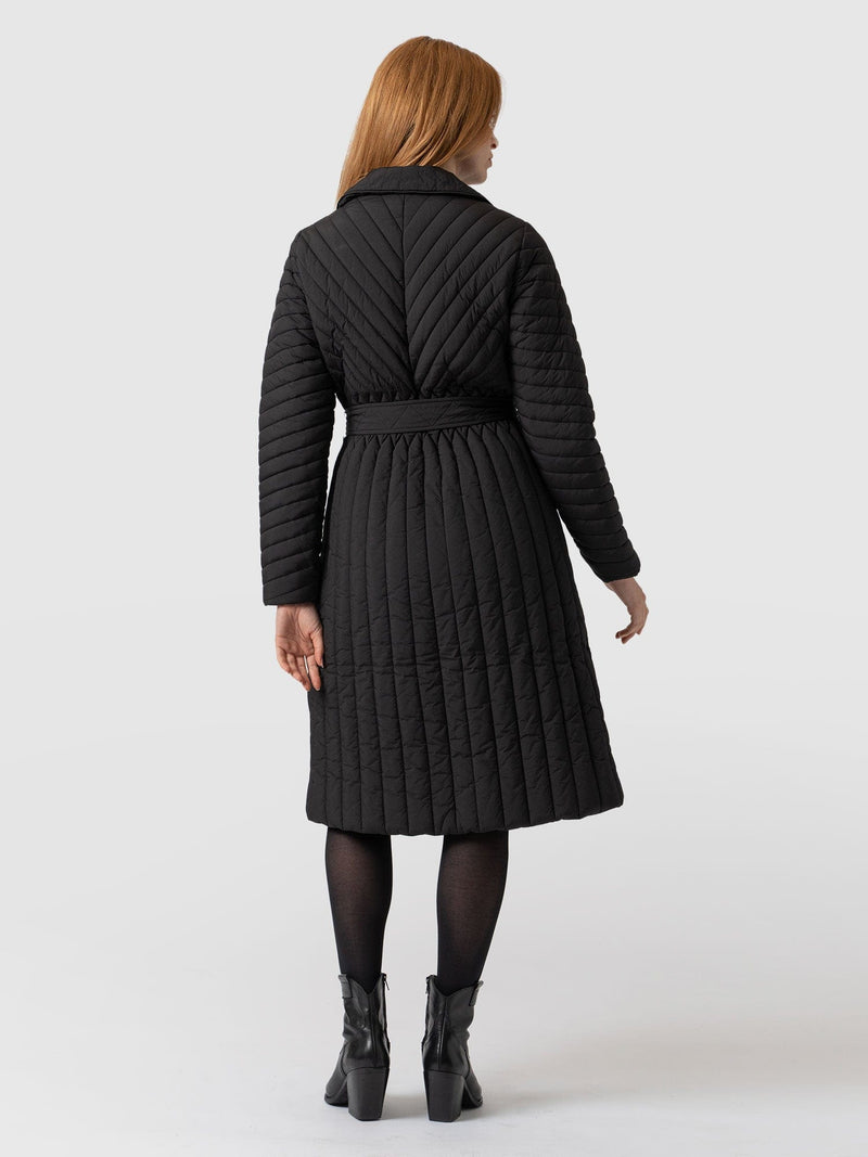 Kelson Quilted Coat Black - Women's Coats | Saint + Sofia® EU