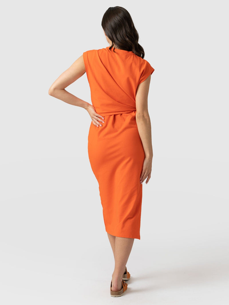 Kensal Knot Dress Mandarin Red - Women's Dresses | Saint + Sofia® UK
