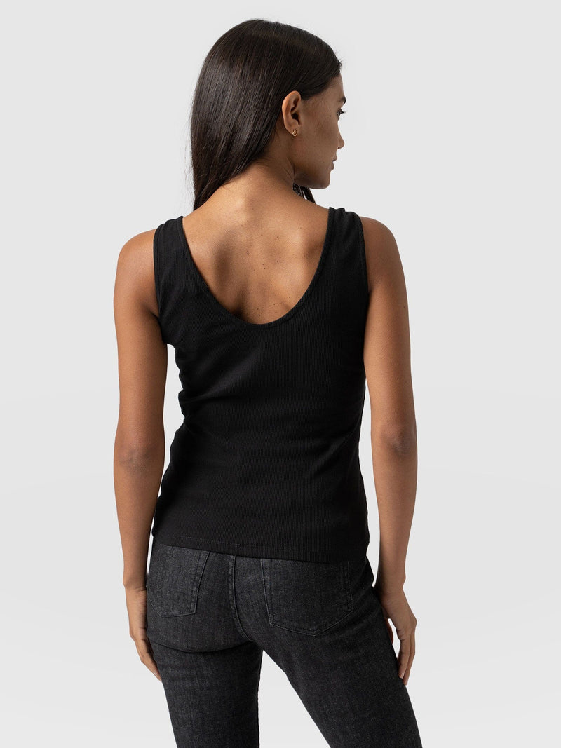 Knot Vest Rib Black - Women's Vests | Saint + Sofia® EU