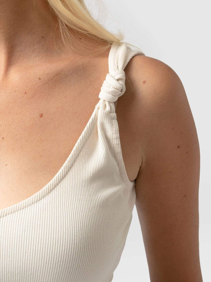 Knot Vest Rib Cream - Women's Vests | Saint + Sofia® EU