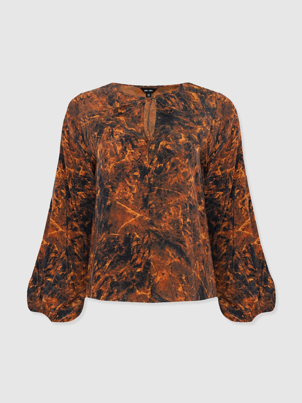 Kristen Blouse - Brown Marble - Women's Blouses | Saint + Sofia® EU