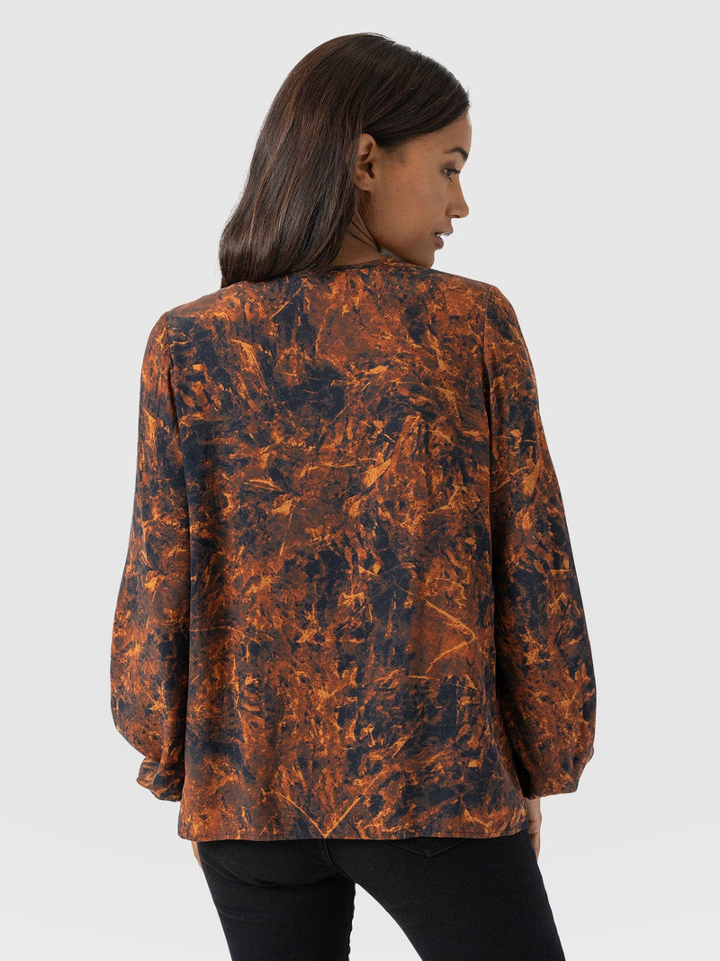 Kristen Blouse - Brown Marble - Women's Blouses | Saint + Sofia® EU