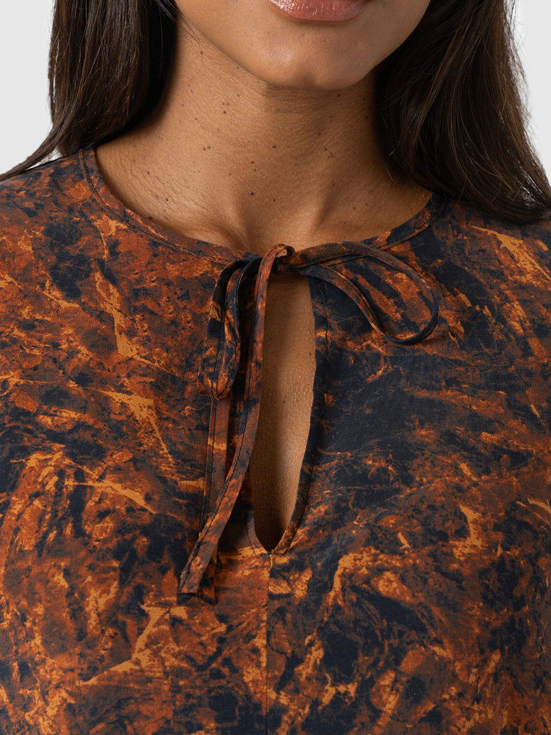 Kristen Blouse - Brown Marble - Women's Blouses | Saint + Sofia® EU