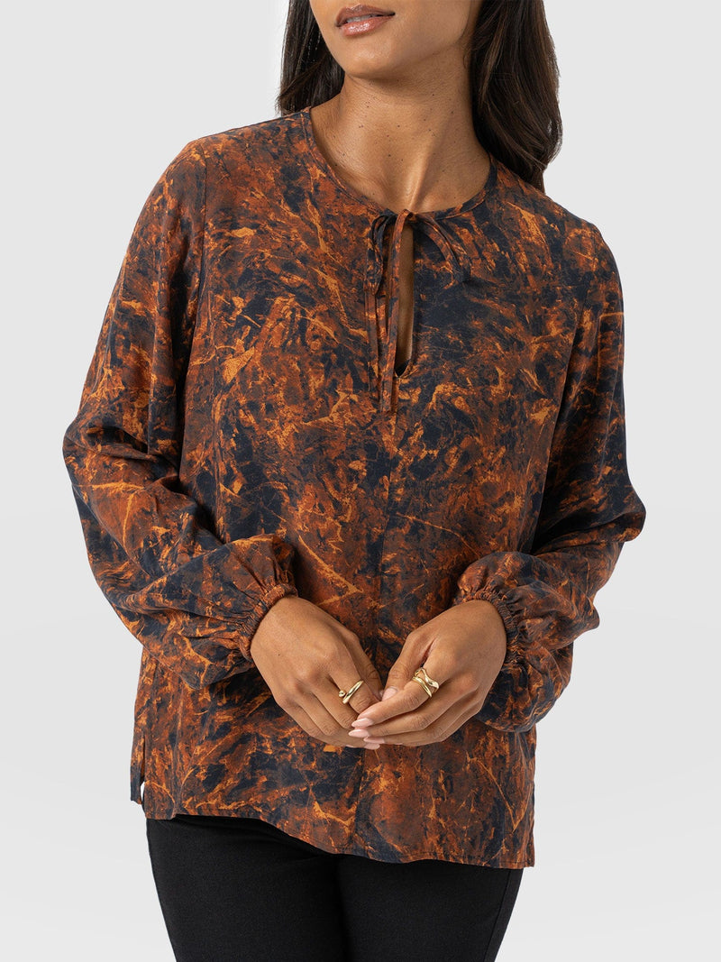 Kristen Blouse - Brown Marble - Women's Blouses | Saint + Sofia® EU