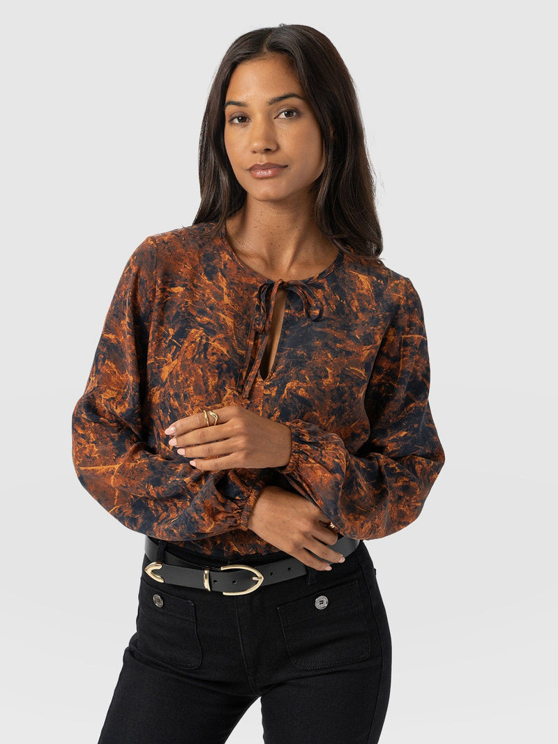 Kristen Blouse - Brown Marble - Women's Blouses | Saint + Sofia® EU
