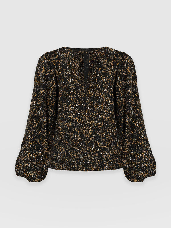 Kristen Blouse Green Ditsy Leopard - Women's Blouses | Saint + Sofia® EU