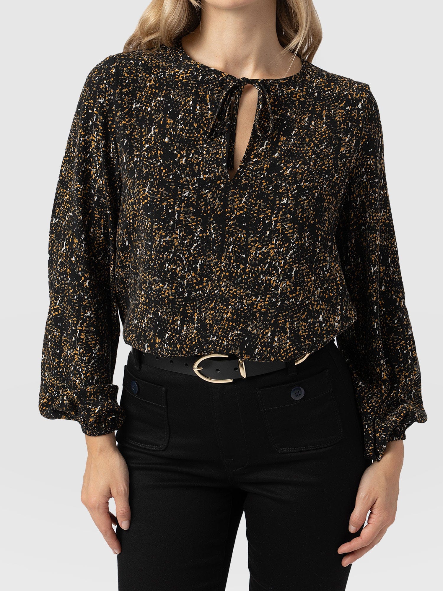 Kristen Blouse Green Ditsy Leopard - Women's Blouses | Saint + Sofia® EU